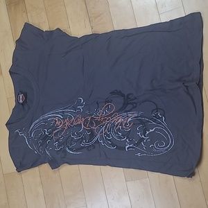 Harley Davidson Graphic Woman's T-Shirt Size Medium Dark Gray